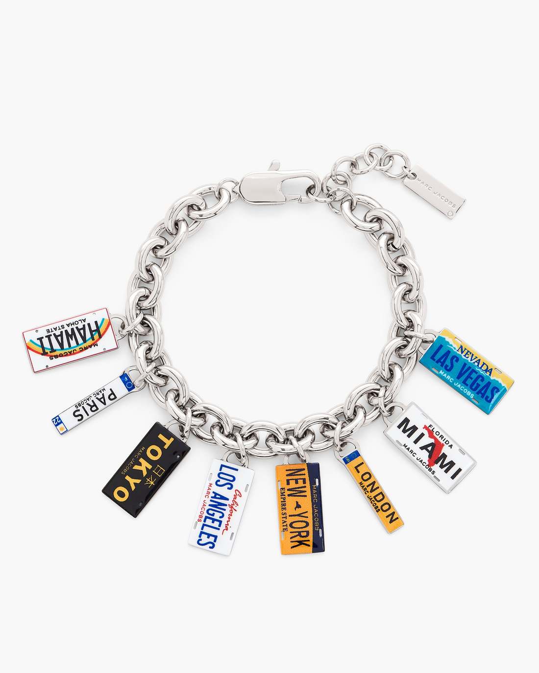 The Cities License Plate Charm Bracelet Silver/Multi Marc Jacobs