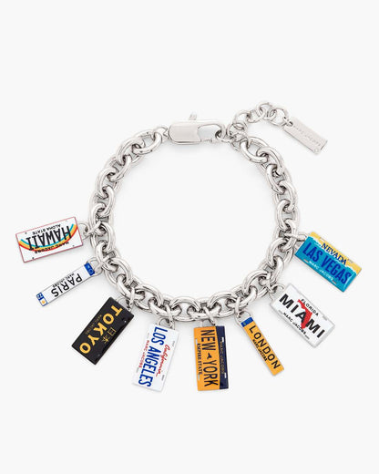 The Cities License Plate Charm Bracelet Silver/Multi Marc Jacobs