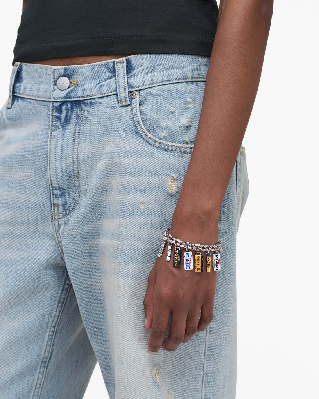 The Cities License Plate Charm Bracelet Silver/Multi Marc Jacobs
