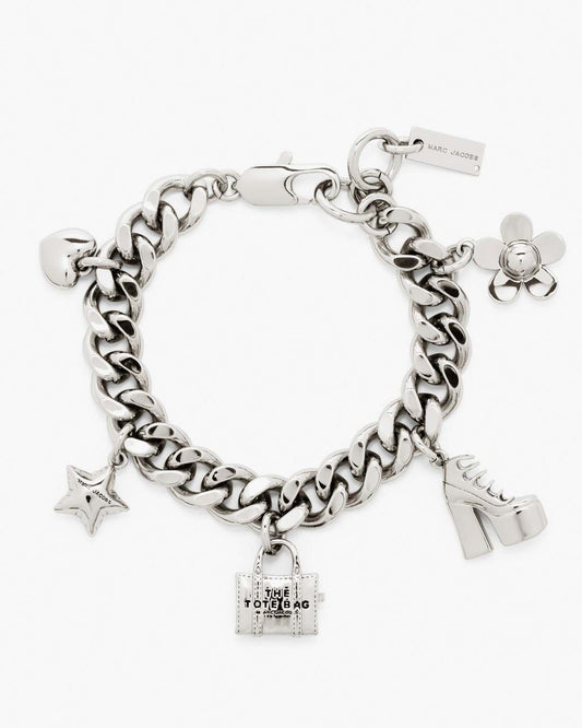 The Mini Icon Charm Bracelet Light Antique Silver Marc Jacobs