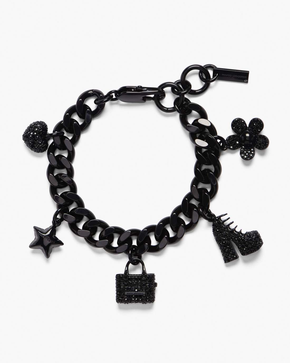 The Pave Mini Icon Charm Bracelet Black/Black Crystal Marc Jacobs