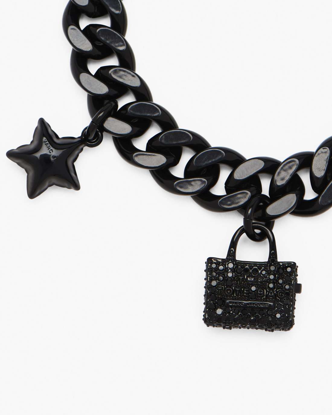 The Pave Mini Icon Charm Bracelet Black/Black Crystal Marc Jacobs