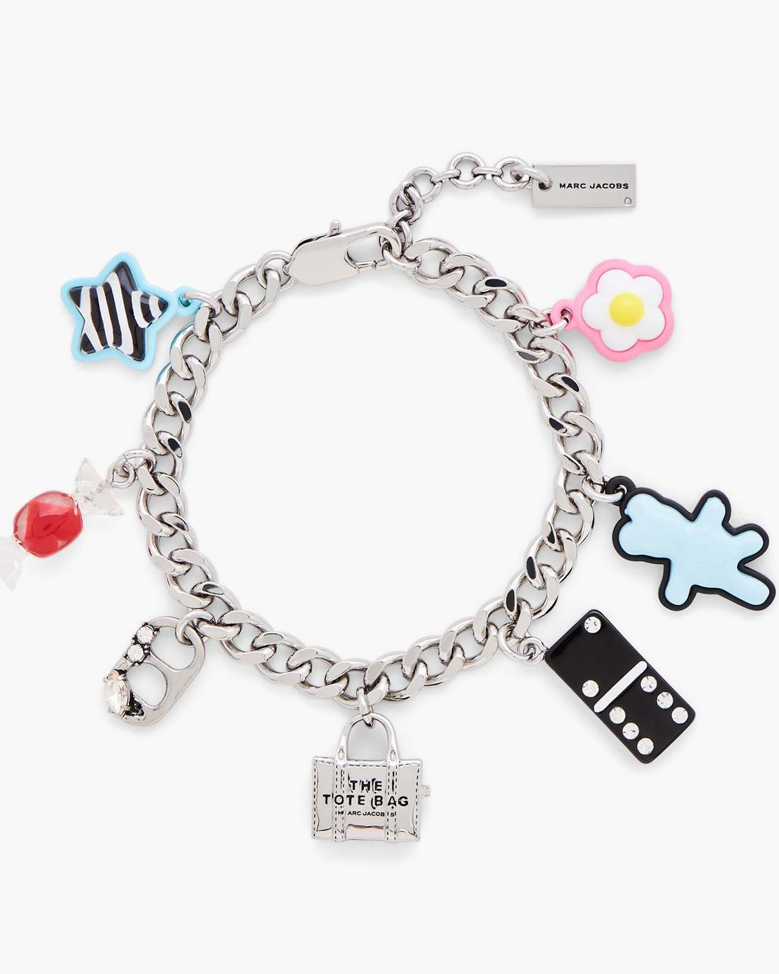 The Sticker Charm Bracelet Silver Multi Marc Jacobs