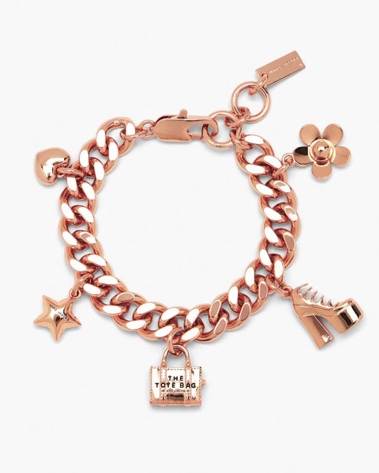 The Mini Icon Charm Bracelet Antique Rose Gold Marc Jacobs