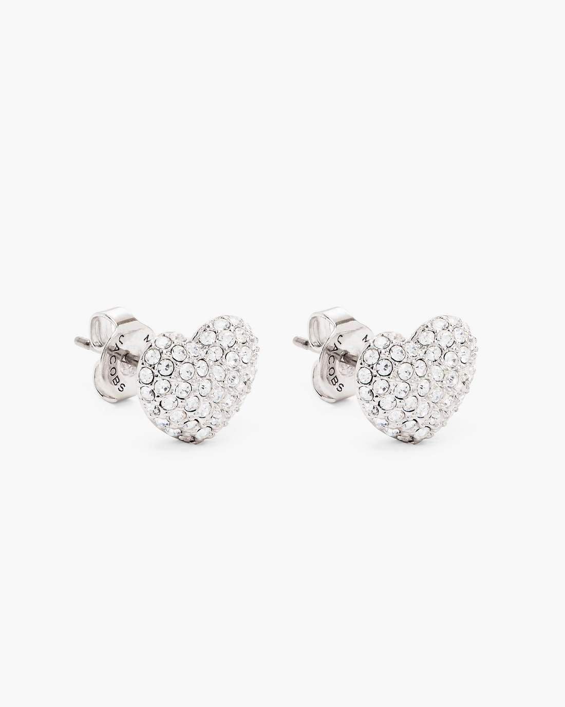 The Heart Pave Earrings Silver/Crystal Marc Jacobs