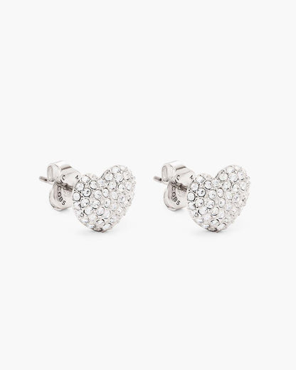 The Heart Pave Earrings Silver/Crystal Marc Jacobs