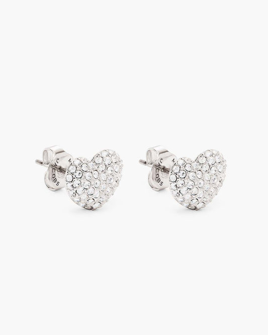 The Heart Pave Earrings Silver/Crystal Marc Jacobs