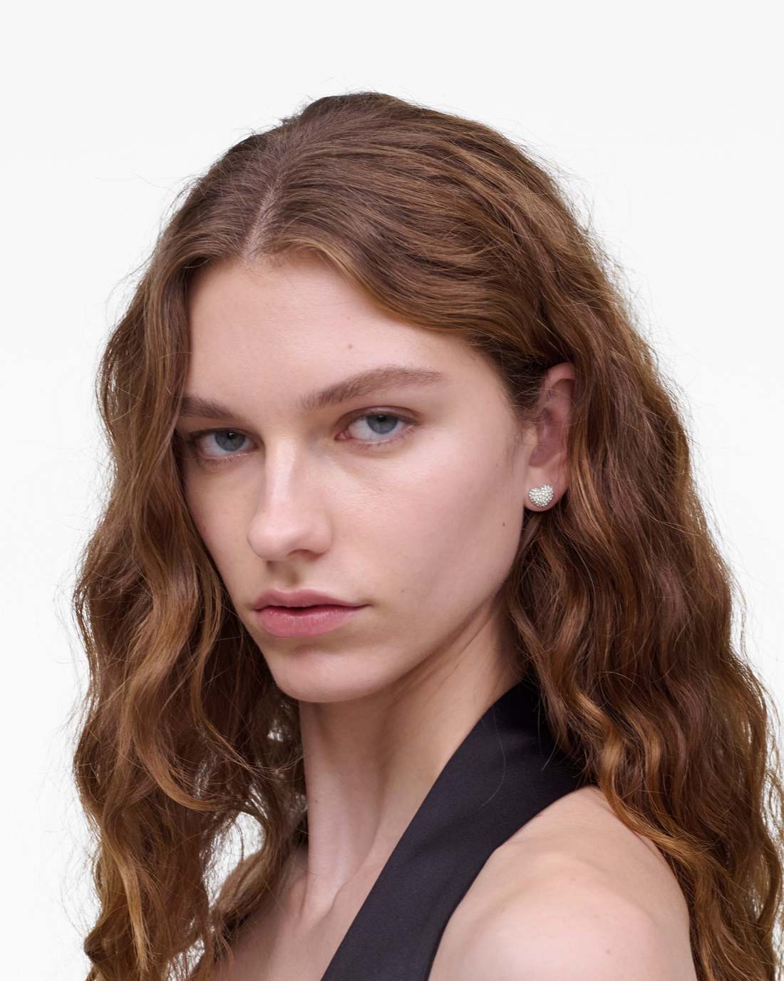 The Heart Pave Earrings Silver/Crystal Marc Jacobs