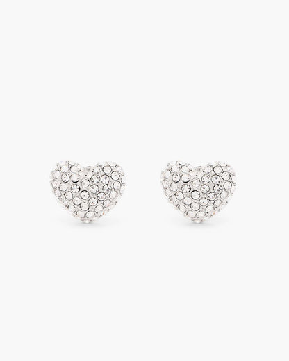 The Heart Pave Earrings Silver/Crystal Marc Jacobs