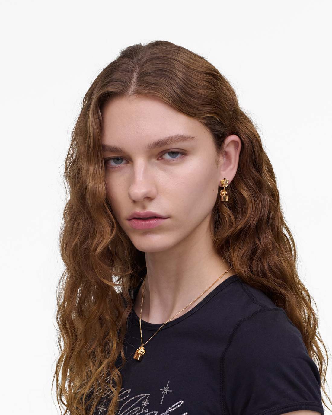 The Mini Icon Daisy Earrings Gold Marc Jacobs