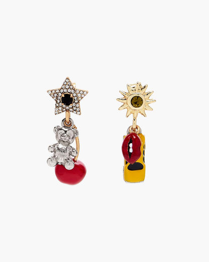 The Trinket Charm Cluster Earrings Silver/Multi Marc Jacobs
