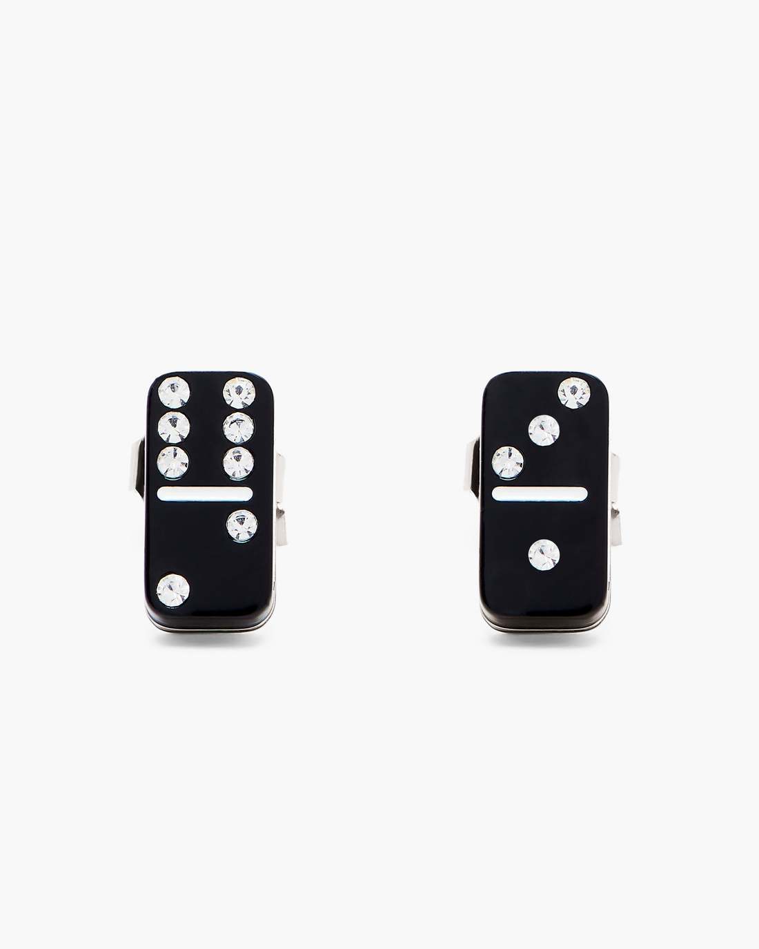 The Domino Stud Earrings Silver/Black Marc Jacobs