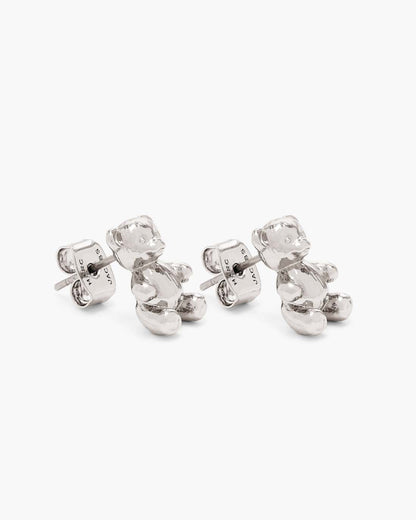 The Teddy Bear Stud Earrings Light Antique Silver Marc Jacobs