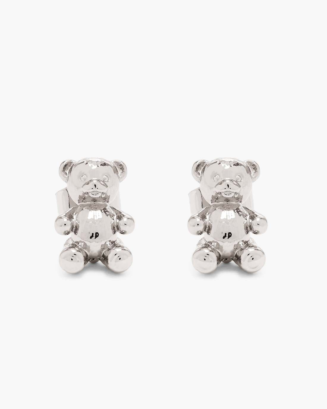The Teddy Bear Stud Earrings Light Antique Silver Marc Jacobs