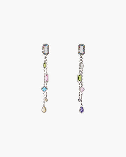 The J Marc Luxe Gem Linear Earrings Silver/Multi Marc Jacobs