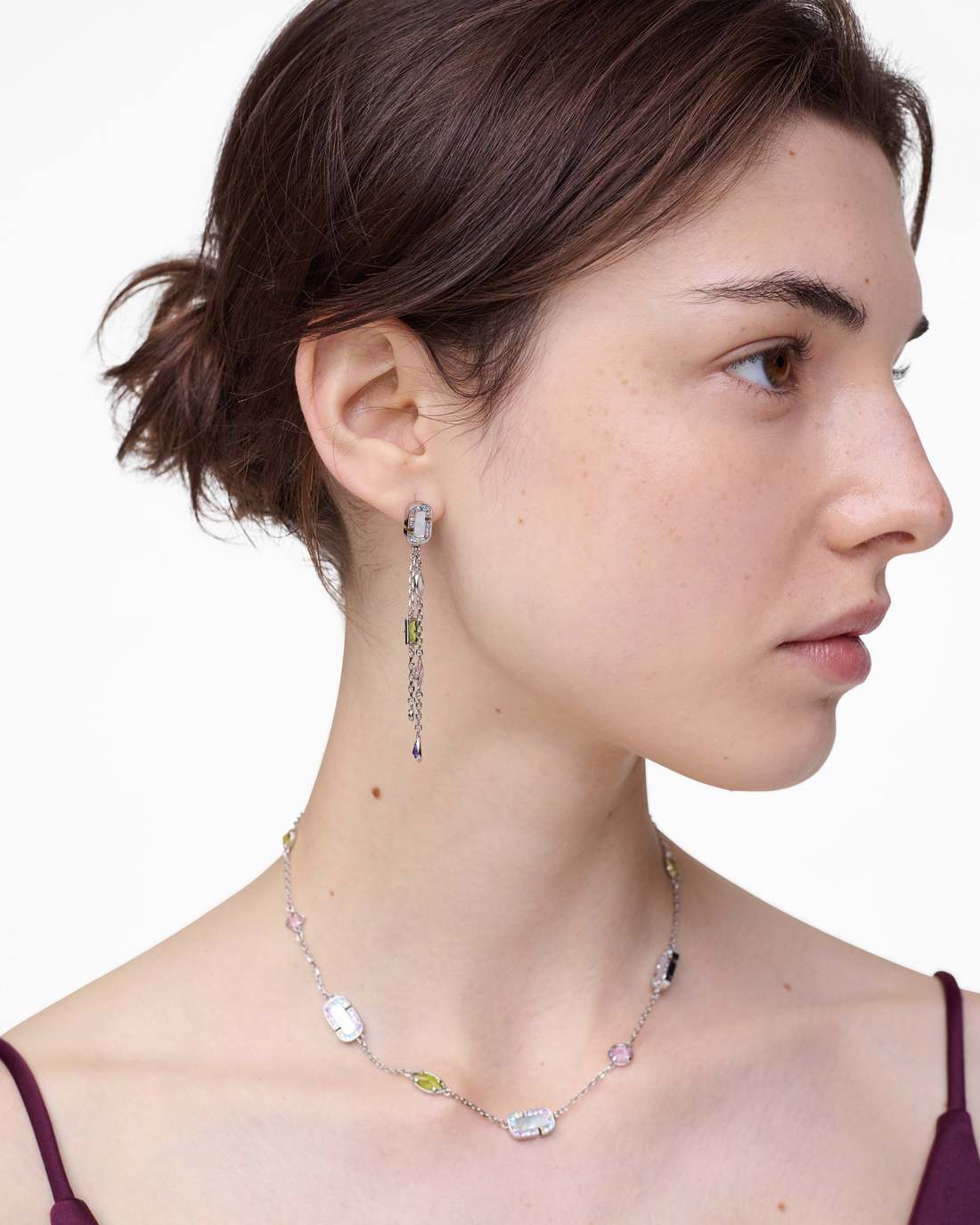The J Marc Luxe Gem Linear Earrings Silver/Multi Marc Jacobs