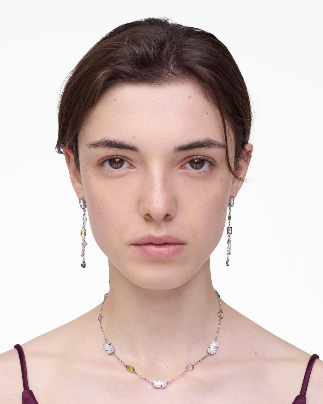 The J Marc Luxe Gem Linear Earrings Silver/Multi Marc Jacobs