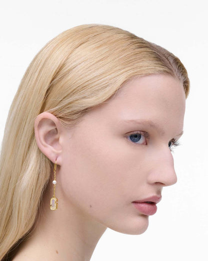 The J Marc Luxe Linear Earrings Gold/Crystal Marc Jacobs