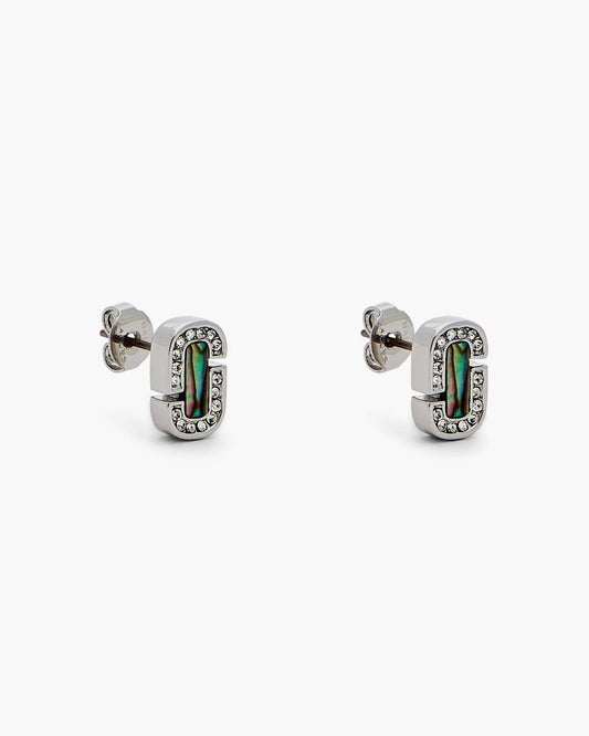The J Marc Luxe Abalone Earrings Silver/Crystal Marc Jacobs