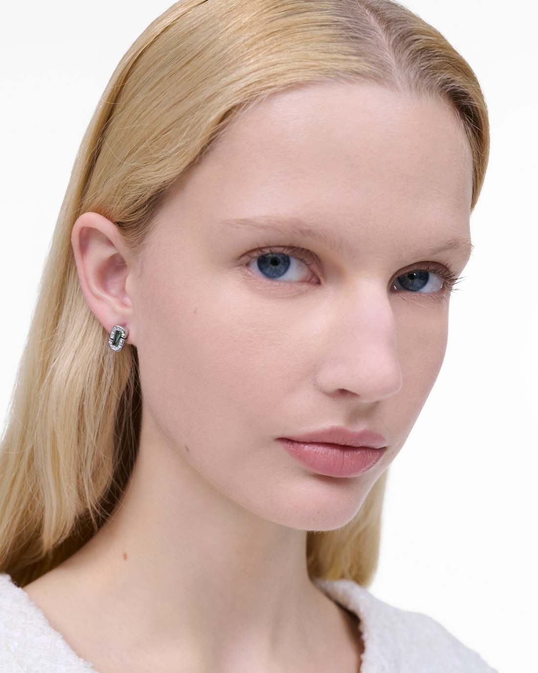 The J Marc Luxe Abalone Earrings Silver/Crystal Marc Jacobs