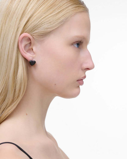 The Heart Balloon Pave Earrings Black/Black Crystal Marc Jacobs