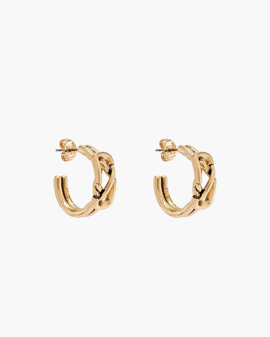 The Dual Hoop Earrings Gold Marc Jacobs