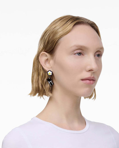The Sticker Charm Earrings Silver Multi Marc Jacobs