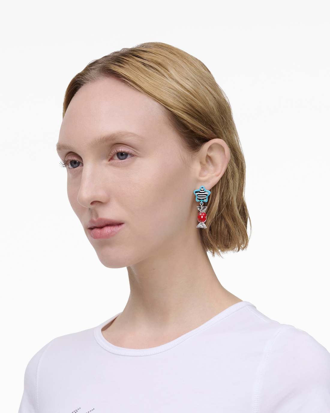 The Sticker Charm Earrings Silver Multi Marc Jacobs