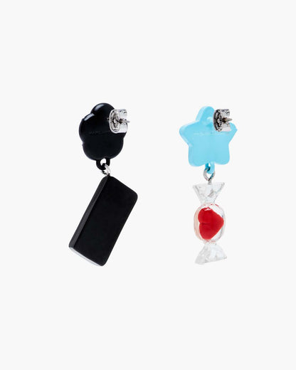 The Sticker Charm Earrings Silver Multi Marc Jacobs