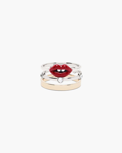 The Lips Ring Set Gold/Silver Marc Jacobs