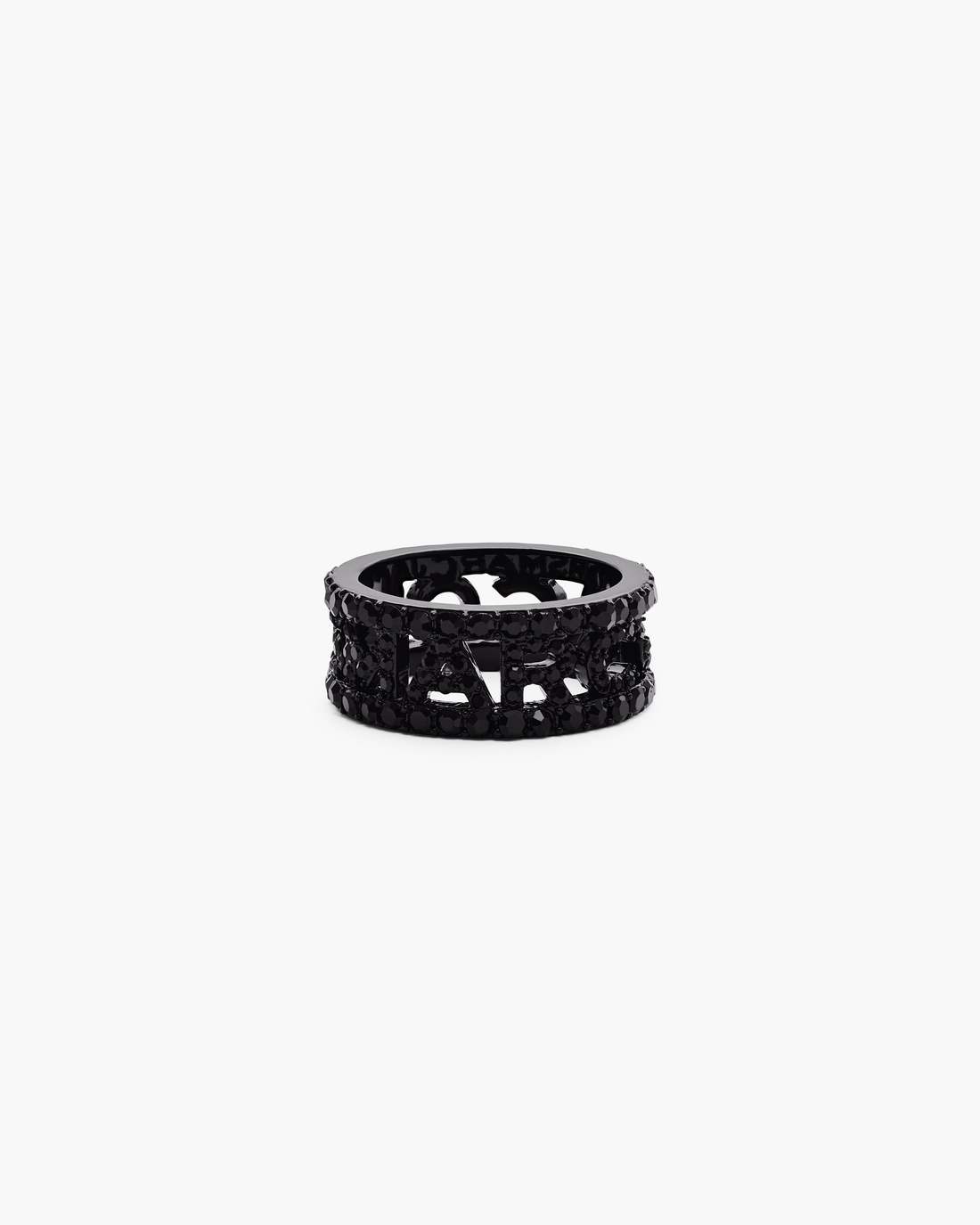 The Monogram Pave Ring Black/Black Crystal Marc Jacobs
