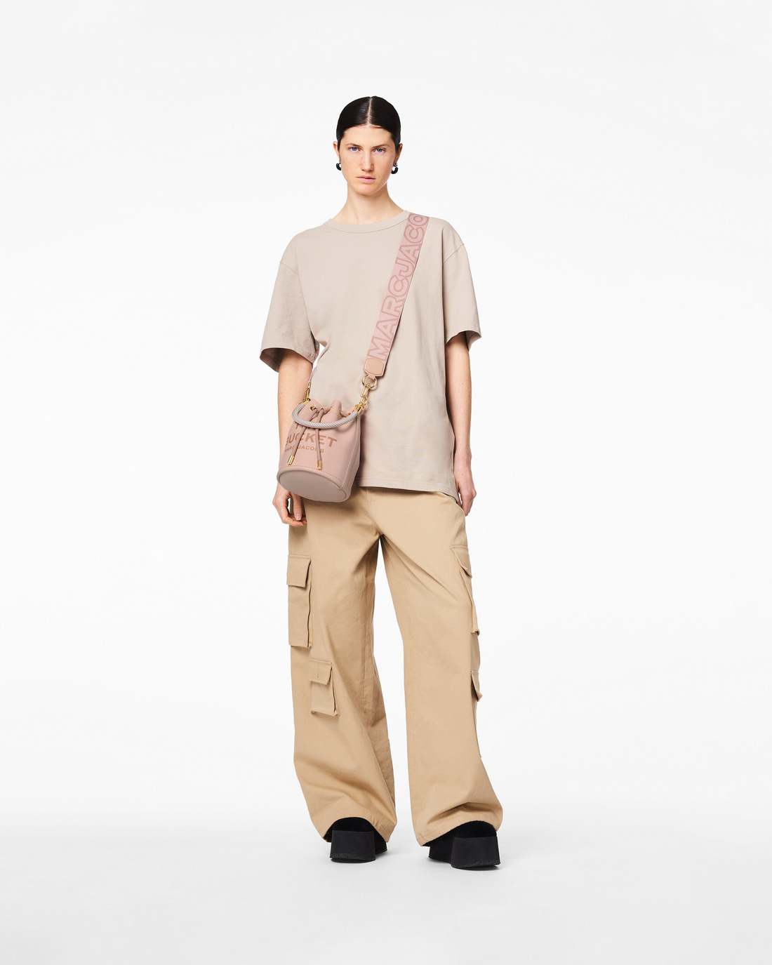 The Outline Logo Webbing Strap Rose Multi Marc Jacobs