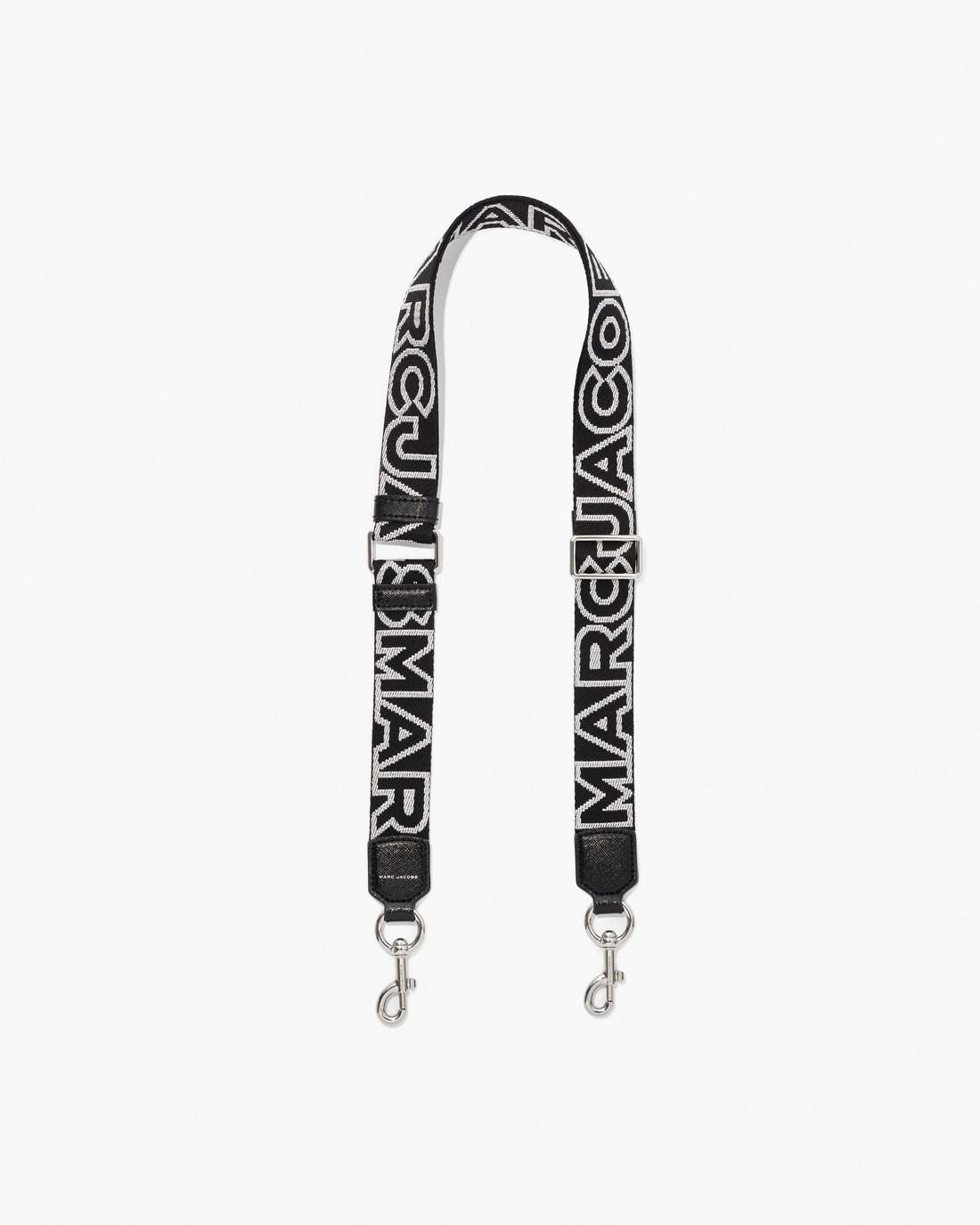 The Thin Outline Logo Webbing Strap Black/Silver Marc Jacobs
