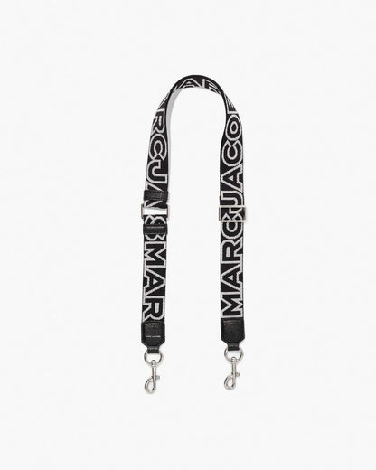 The Thin Outline Logo Webbing Strap Black/Silver Marc Jacobs