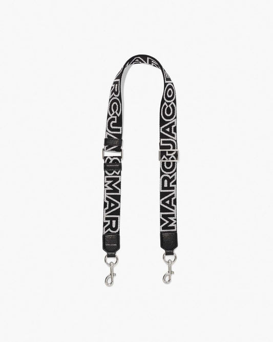 The Thin Outline Logo Webbing Strap Black/Silver Marc Jacobs