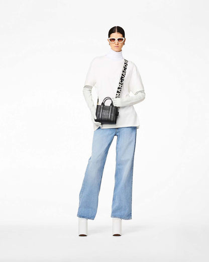 The Thin Logo Webbing Strap Black/White Marc Jacobs