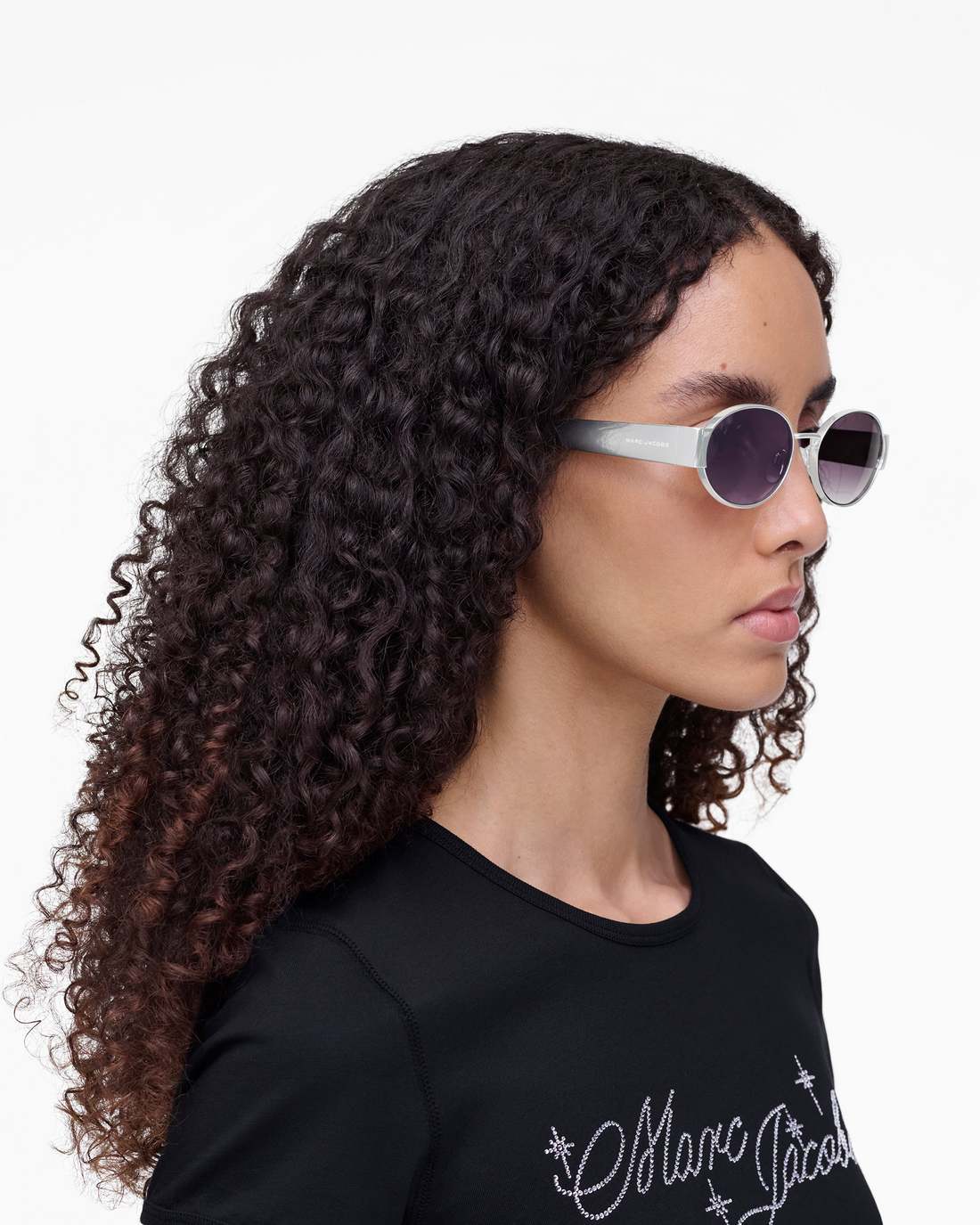 The Classic Logo Round Sunglasses Silver Marc Jacobs
