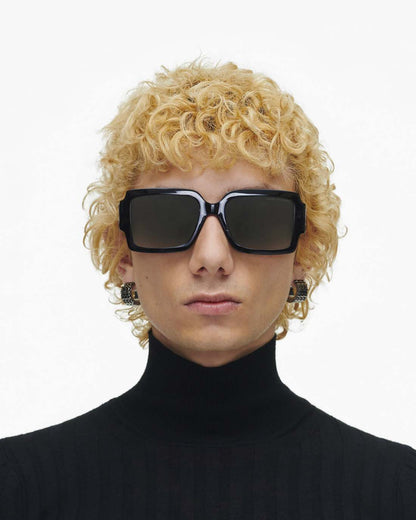 The Bold Logo Square Sunglasses Black/White Marc Jacobs