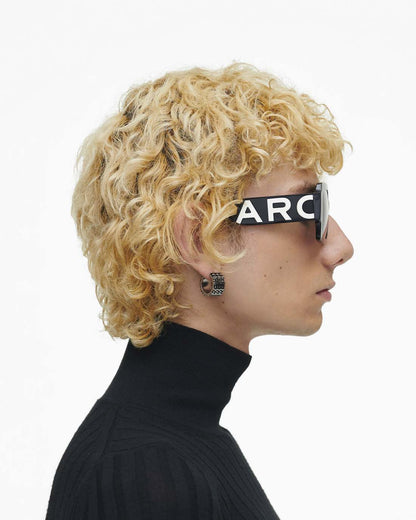 The Bold Logo Square Sunglasses Black/White Marc Jacobs
