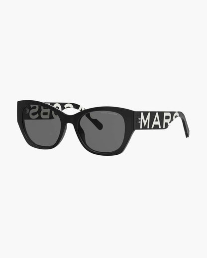 The Bold Logo Square Cat Eye Sunglasses Black/White Marc Jacobs