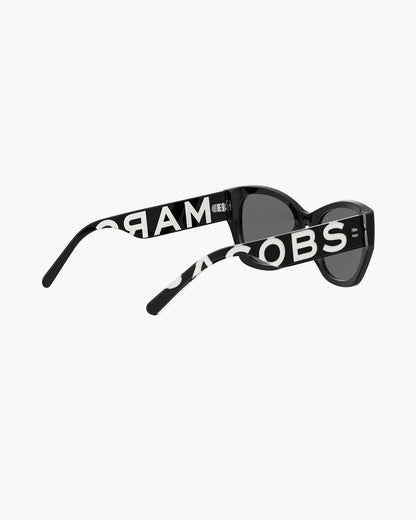 The Bold Logo Square Cat Eye Sunglasses Black/White Marc Jacobs