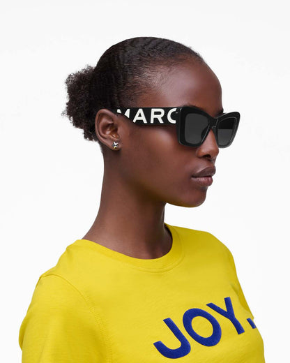 The Bold Logo Cat Eye Sunglasses Black/White Marc Jacobs