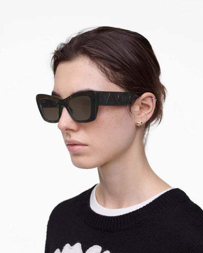 The Bold Logo Cat Eye Sunglasses Havana Marc Jacobs