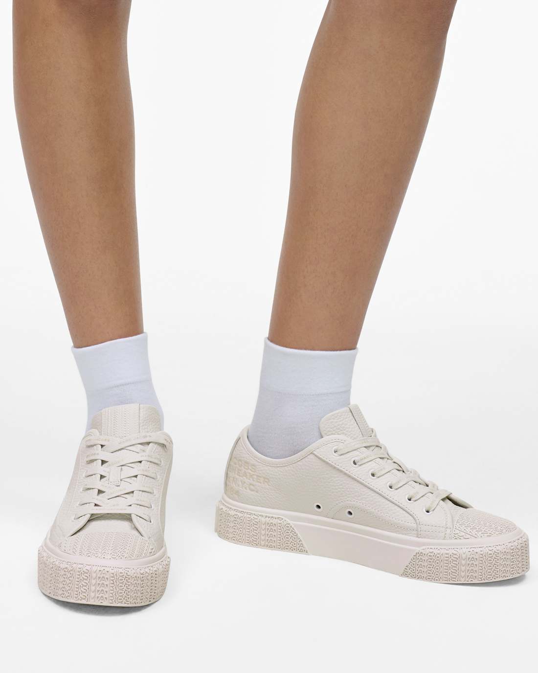 The Leather Sneaker Cotton White Marc Jacobs