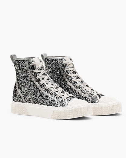 The Sequin High Top Sneaker Silver Marc Jacobs