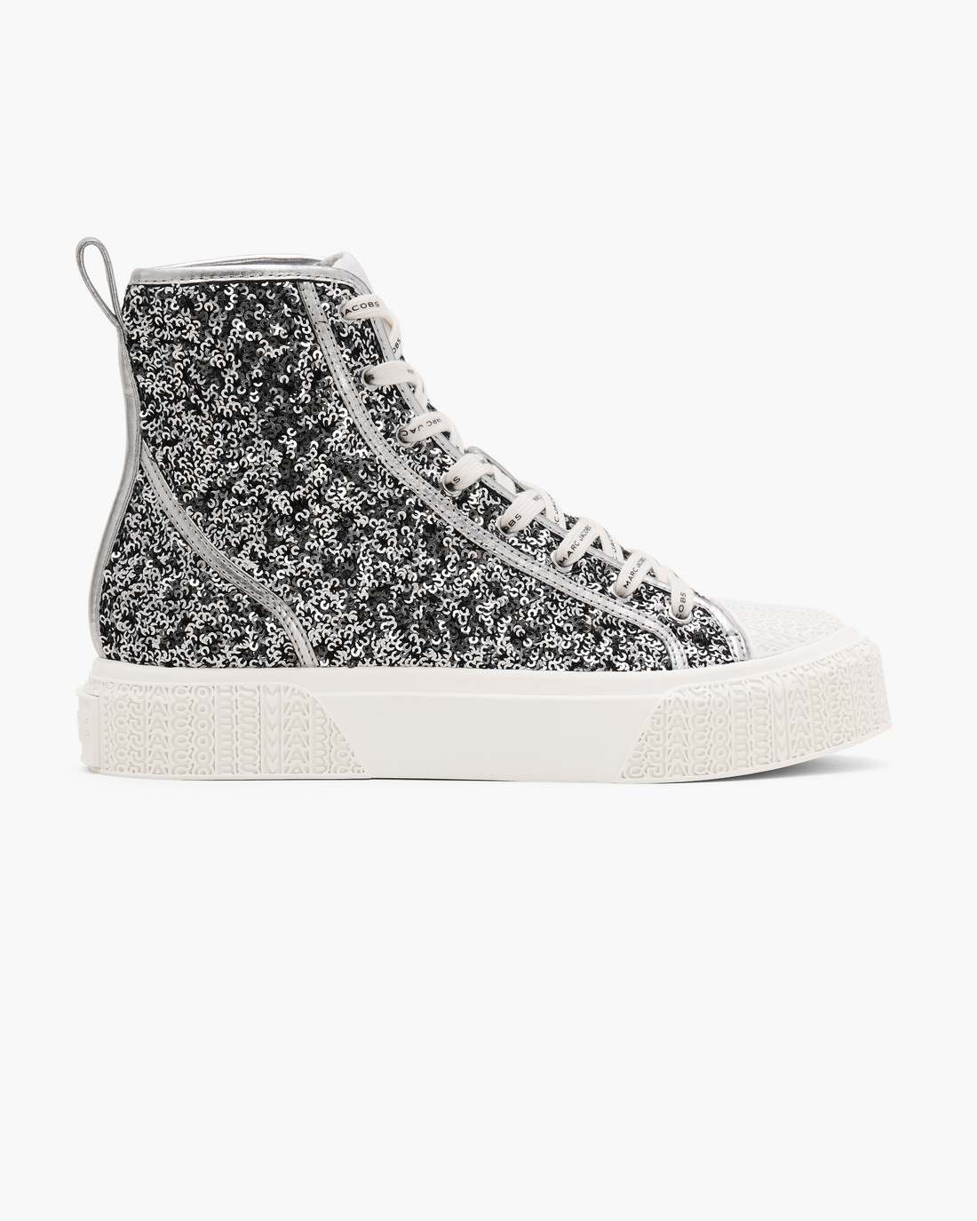 The Sequin High Top Sneaker Silver Marc Jacobs