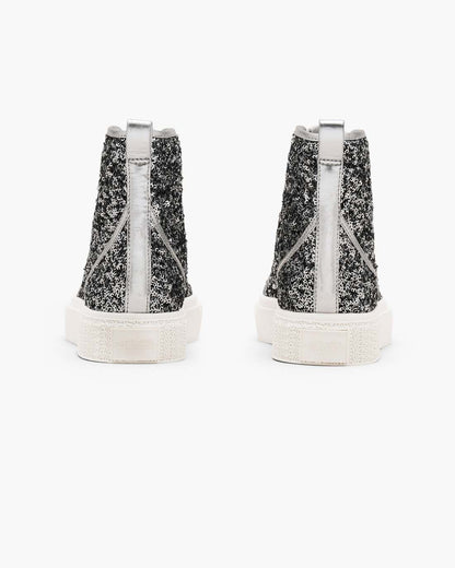 The Sequin High Top Sneaker Silver Marc Jacobs