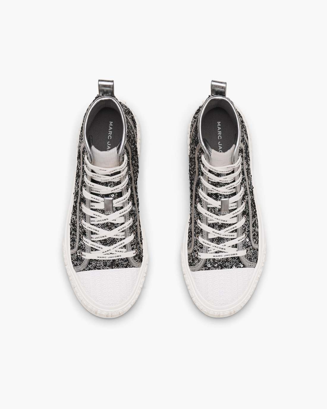 The Sequin High Top Sneaker Silver Marc Jacobs