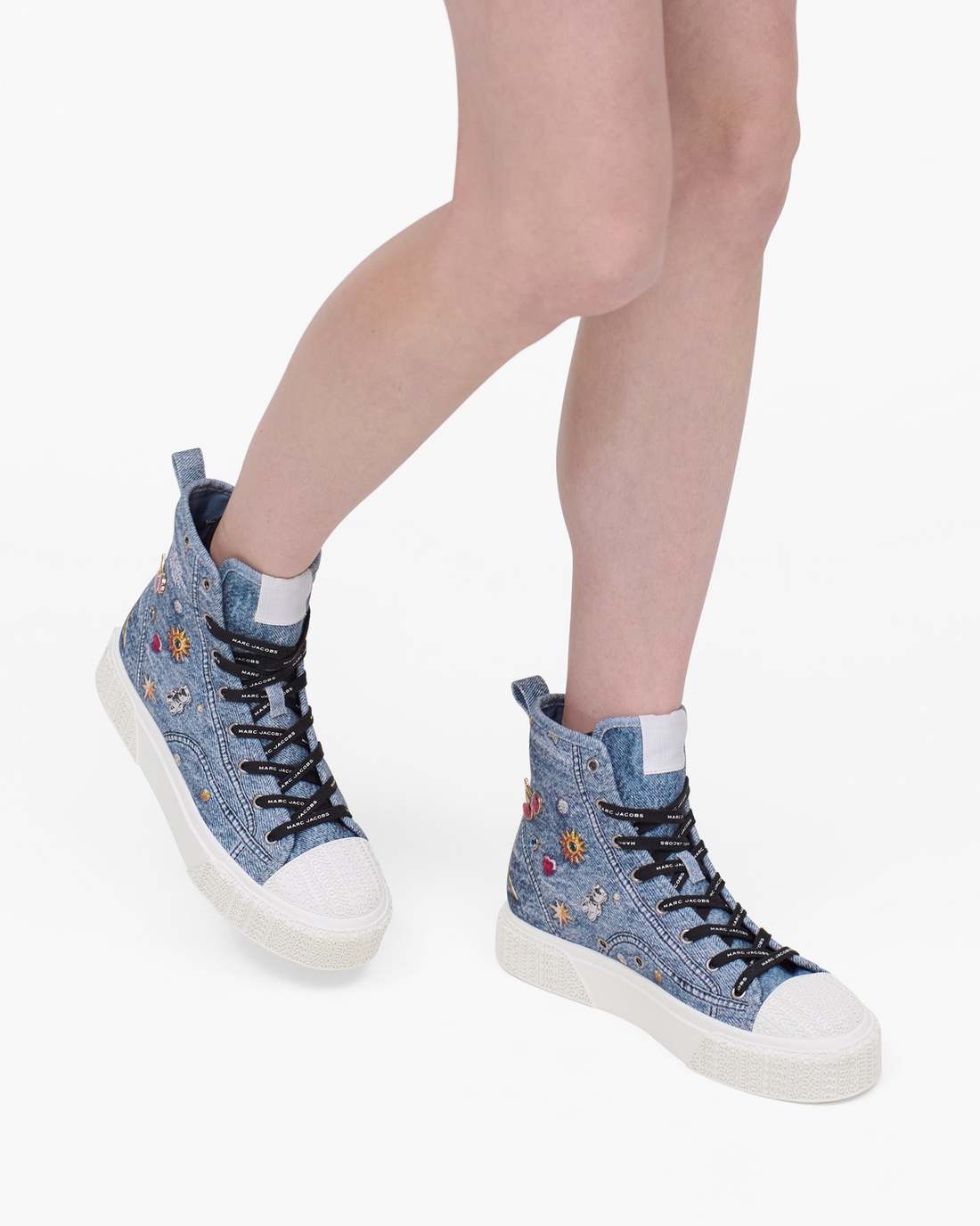 The Trinket Charm High Top Sneaker Medium Wash Multi Marc Jacobs