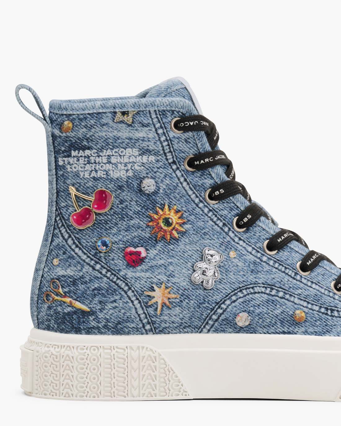 The Trinket Charm High Top Sneaker Medium Wash Multi Marc Jacobs